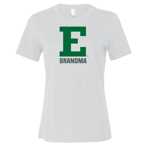  Bella + Canvas Womens White Relaxed Cotton T Shirt - Grandma - Eastern Michigan