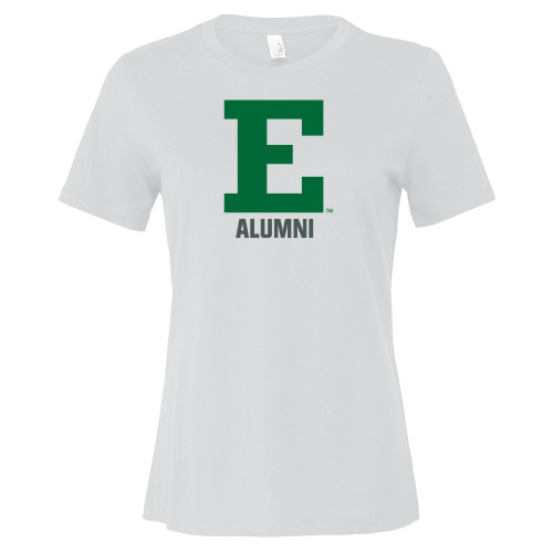  Bella + Canvas Womens White Relaxed Cotton T Shirt - Alumni - Eastern Michigan