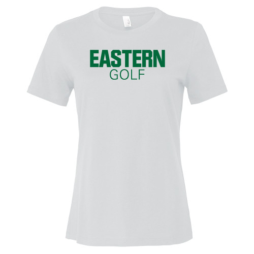  Bella + Canvas Womens White Relaxed Cotton T Shirt - Golf - Eastern Michigan