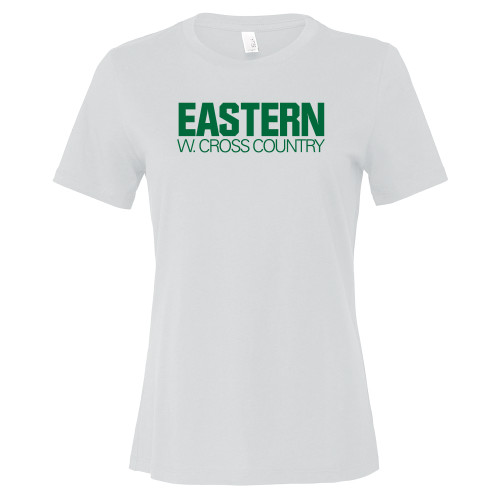  Bella + Canvas Womens White Relaxed Cotton T Shirt - Womens Cross Country - Eastern Michigan