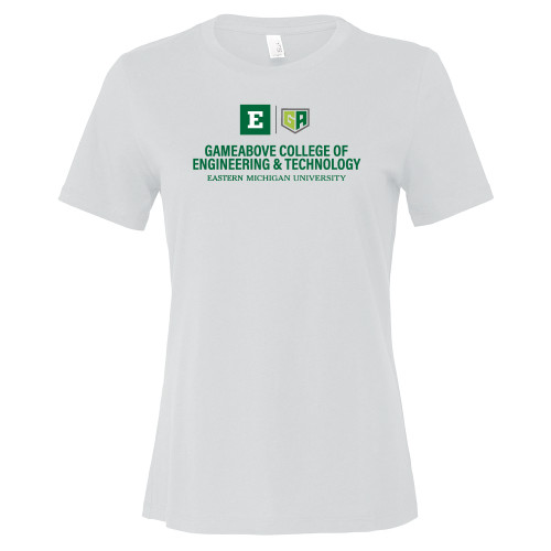  Bella + Canvas Womens White Relaxed Cotton T Shirt - GameAbove CET Centered