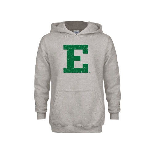  Youth Grey Fleece Hood - Eastern Michigan Athletic Mark Distressed