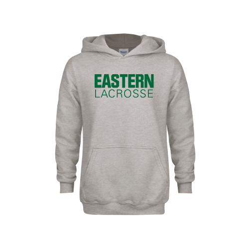  Youth Grey Fleece Hood - Lacrosse - Eastern Michigan