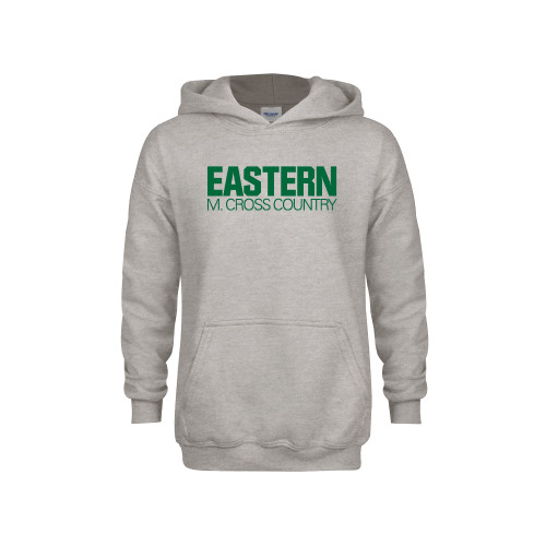  Youth Grey Fleece Hood - Mens Cross Country - Eastern Michigan