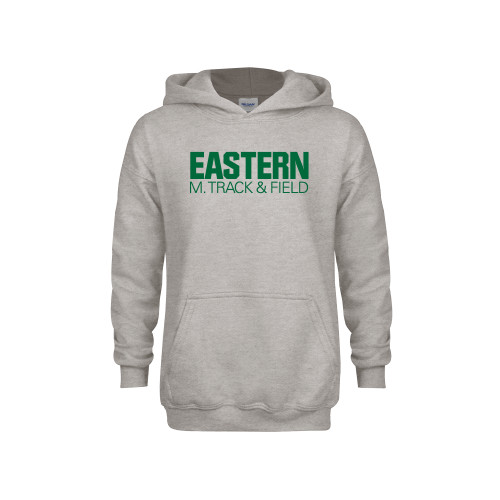  Youth Grey Fleece Hood - Mens Track and Field - Eastern Michigan