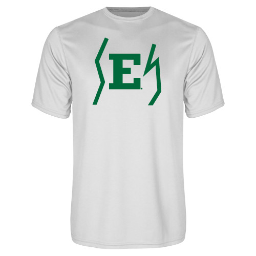  White Performance Tee - Eastern Michigan Secondary Athletic Mark