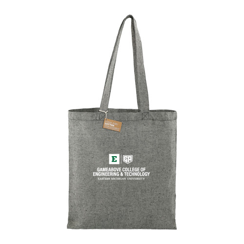  Recycled Cotton Twill Black Tote - GameAbove CET Centered