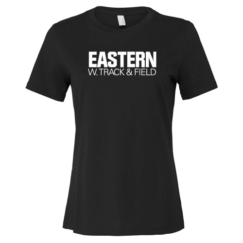  Bella + Canvas Womens Black Relaxed Cotton T Shirt - Womens Track and Field - Eastern Michigan
