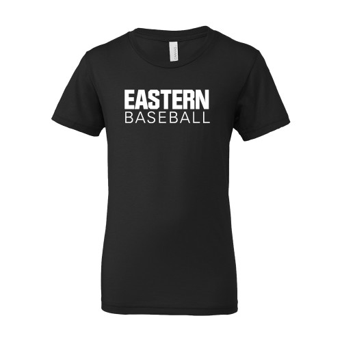  Bella + Canvas Youth Black Jersey T Shirt - Baseball - Eastern Michigan
