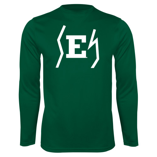  Dark Green Performance Long Sleeve Shirt - Eastern Michigan Secondary Athletic Mark