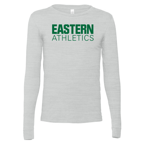  Bella + Canvas Ash Grey Jersey Cotton Long Sleeve T Shirt - Athletics - Eastern Michigan