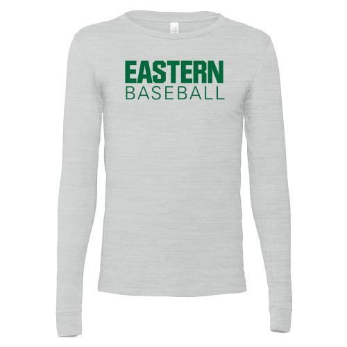 Bella + Canvas Ash Grey Jersey Cotton Long Sleeve T Shirt - Baseball - Eastern Michigan
