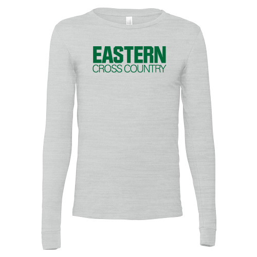  Bella + Canvas Ash Grey Jersey Cotton Long Sleeve T Shirt - Cross Country - Eastern Michigan