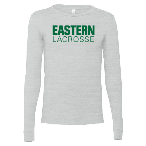  Bella + Canvas Ash Grey Jersey Cotton Long Sleeve T Shirt - Lacrosse - Eastern Michigan