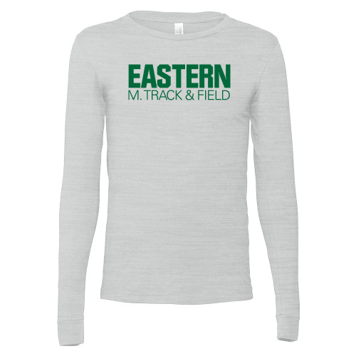  Bella + Canvas Ash Grey Jersey Cotton Long Sleeve T Shirt - Mens Track and Field - Eastern Michigan