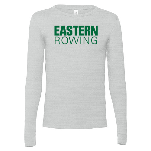  Bella + Canvas Ash Grey Jersey Cotton Long Sleeve T Shirt - Rowing - Eastern Michigan
