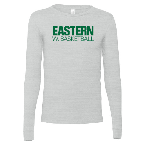 Bella + Canvas Ash Grey Jersey Cotton Long Sleeve T Shirt - Womens Basketball - Eastern Michigan