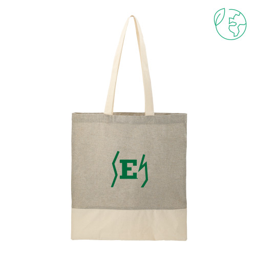  Split Recycled Grey Cotton Twill Convention Tote - Eastern Michigan Secondary Athletic Mark
