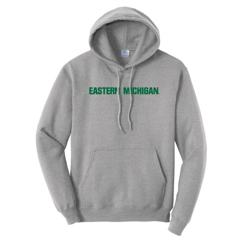  Tall Athletic Heather Fleece Hoodie - Eastern Michigan Athletic Wordmark