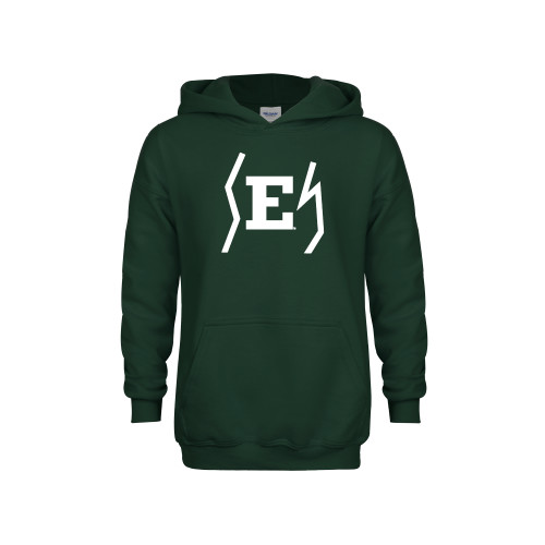  Youth Dark Green Fleece Hoodie - Eastern Michigan Secondary Athletic Mark