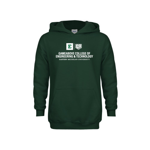  Youth Dark Green Fleece Hoodie - GameAbove CET Centered