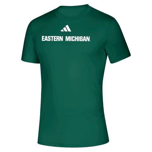  Adidas Dark Green Creator Performance Tee - Eastern Michigan - Adidas