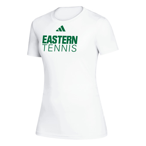  Adidas Womens White Creator Performance Tee - Tennis - Eastern Michigan - Adidas