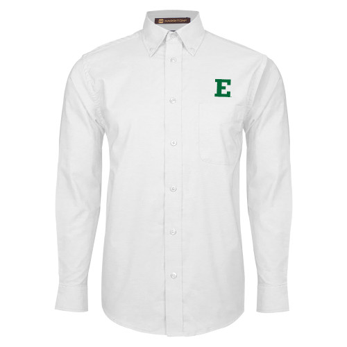  White Oxford Long Sleeve Shirt - Eastern Michigan Athletic Mark