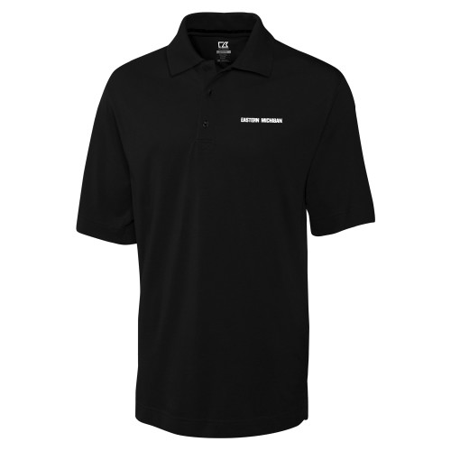  C&B Black Advantage TriBlend Pique Polo - Eastern Michigan Athletic Wordmark