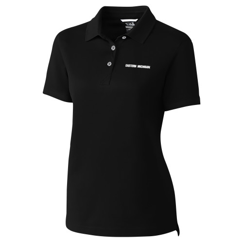  C&B Womens Black Advantage Polo - Eastern Michigan Athletic Wordmark