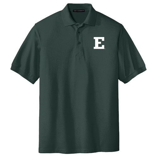  Extended Dark Green Silk Touch Polo - Eastern Michigan Athletic Mark