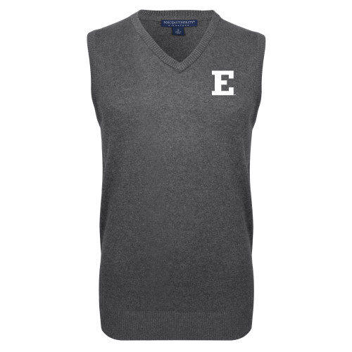  Charcoal VNeck Sweater Vest - Eastern Michigan Athletic Mark