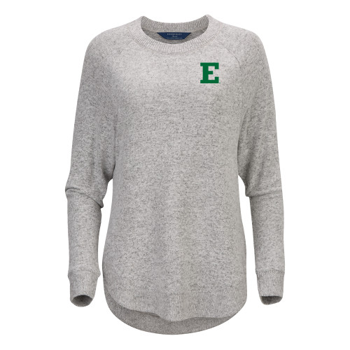  Boxercraft Womens Oxford Grey Heather Cuddle Oversized Crew - Eastern Michigan Athletic Mark