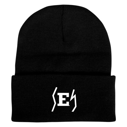  Black Knit Beanie w/Cuff - Eastern Michigan Secondary Athletic Mark