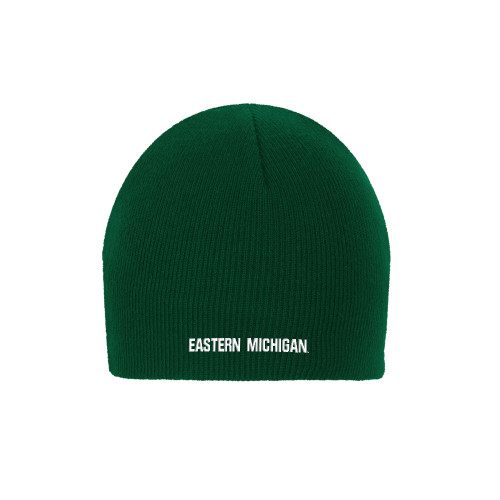  Dark Green Knit Beanie - Eastern Michigan Athletic Wordmark