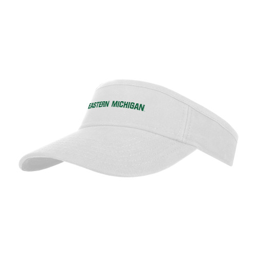  White Visor - Eastern Michigan Athletic Wordmark