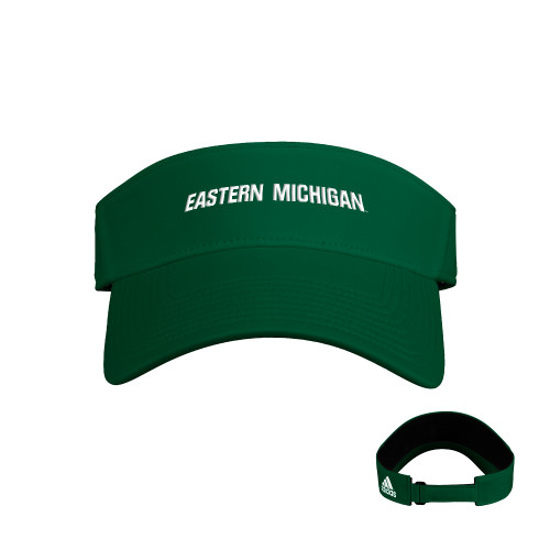  Adidas Dark Green Adjustable Visor - Eastern Michigan Athletic Wordmark