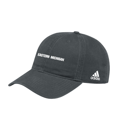  Adidas Onix Adjustable Washed Slouch - Eastern Michigan Athletic Wordmark