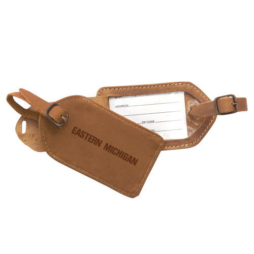  Canyon Barranca Tan Luggage Tag - Eastern Michigan Athletic Wordmark Engraved