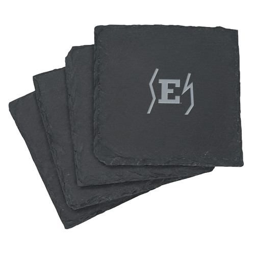  Slate Coaster Set - Eastern Michigan Secondary Athletic Mark Engraved
