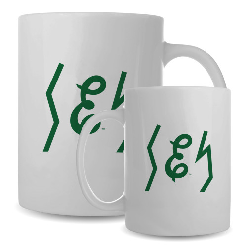  Full Color White Mug 15oz - Eastern Michigan Secondary Athletic Mark Script E