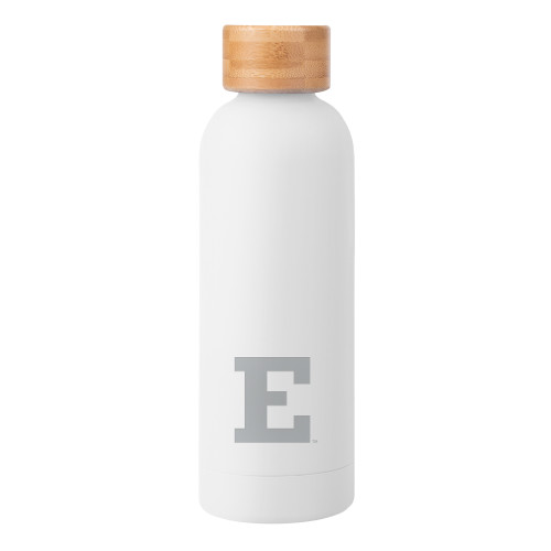  Blair White Stainless Steel Bottle w/ Bamboo Lid 17 oz - Eastern Michigan Athletic Markv Engraved