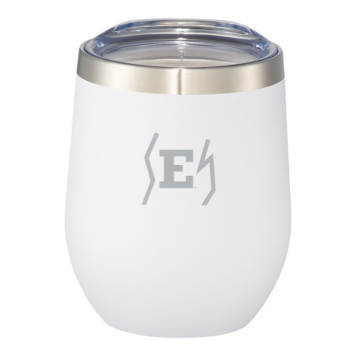  Corzo Vacuum Insulated White Cup 12oz - Eastern Michigan Secondary Athletic Mark Engraved