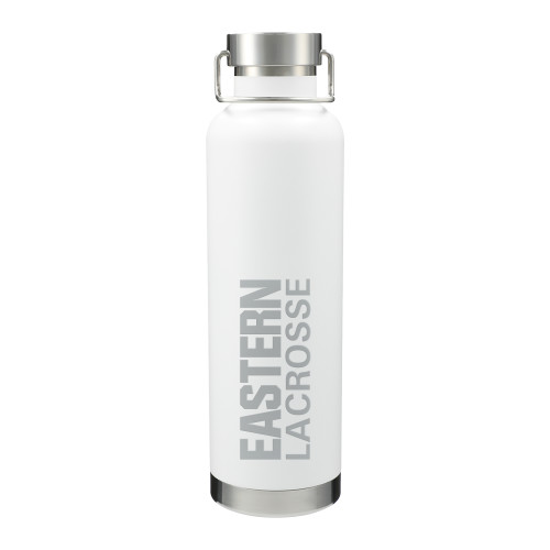  Thor Copper Vacuum Insulated White Bottle 32oz - Lacrosse - Eastern Michigan Engraved