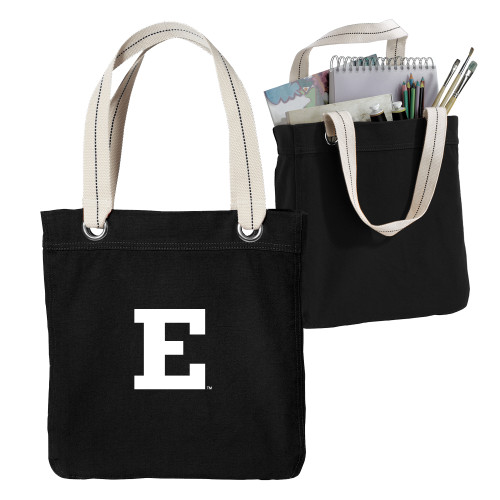  Allie Black Canvas Tote - Eastern Michigan Athletic Mark