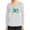 Thumbnail image for  Womens White Performance Long Sleeve V Neck Shirt