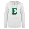 Thumbnail image for  ENZA Womens White V Notch Raw Edge Fleece Hoodie