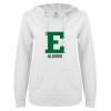 Thumbnail image for  ENZA Womens White V Notch Raw Edge Fleece Hoodie