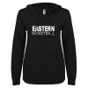 Thumbnail image for  ENZA Womens Black V Notch Raw Edge Fleece Hoodie