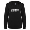 Thumbnail image for  ENZA Womens Black V Notch Raw Edge Fleece Hoodie
